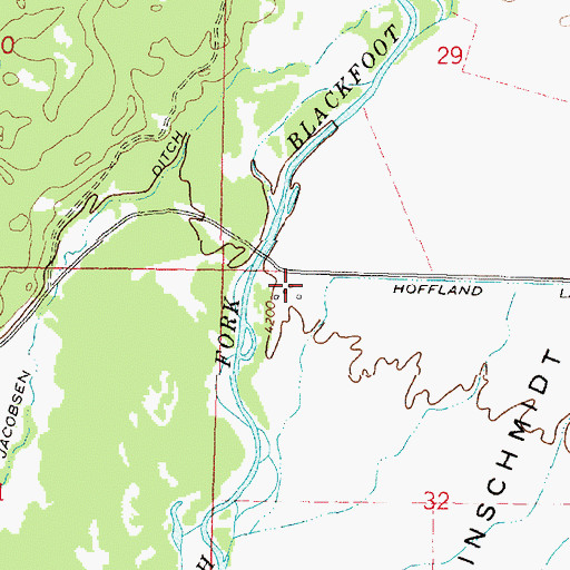 Topographic Map of 15N11W32BBAB01 Well, MT