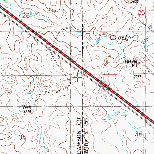 Topographic Map of 13N58E36BBC_01 Well, MT