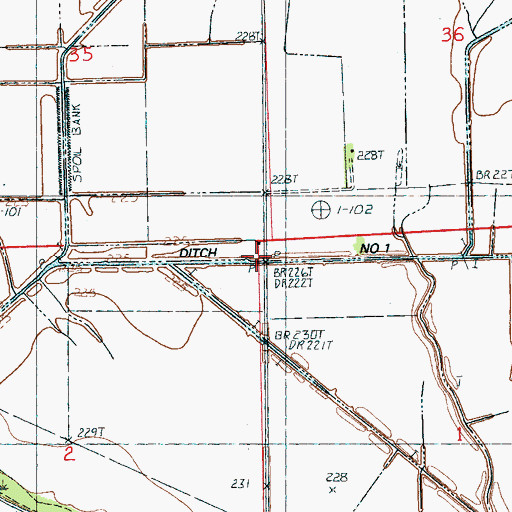 Topographic Map of Ditch Number 1, AR