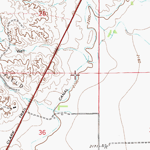Topographic Map of 15N54E25DDA_01 Well, MT