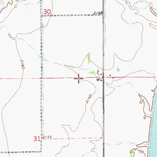 Topographic Map of 15N55E30DDD_01 Well, MT