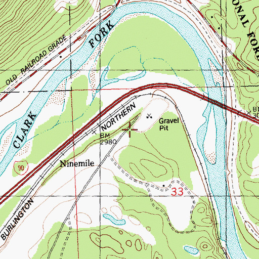 Topographic Map of 15N22W33BAC_02 Well, MT