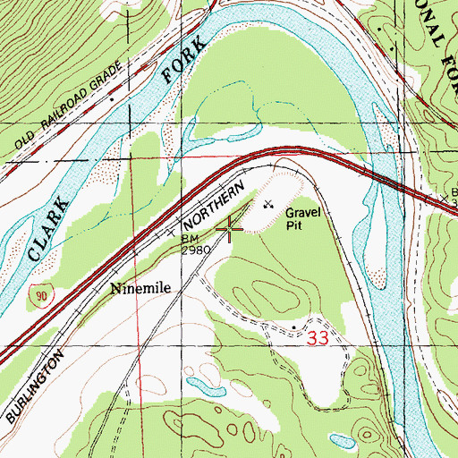 Topographic Map of 15N22W33BAC_01 Well, MT