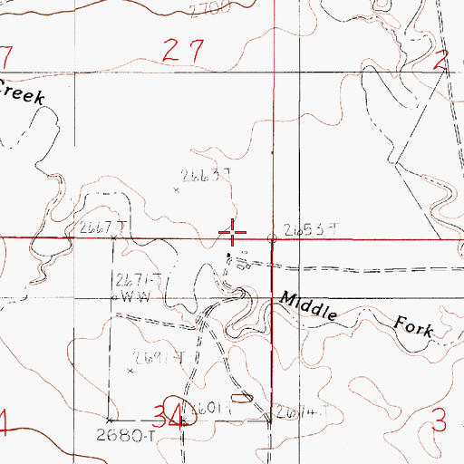 Topographic Map of 15N51E34AAA_01 Well, MT