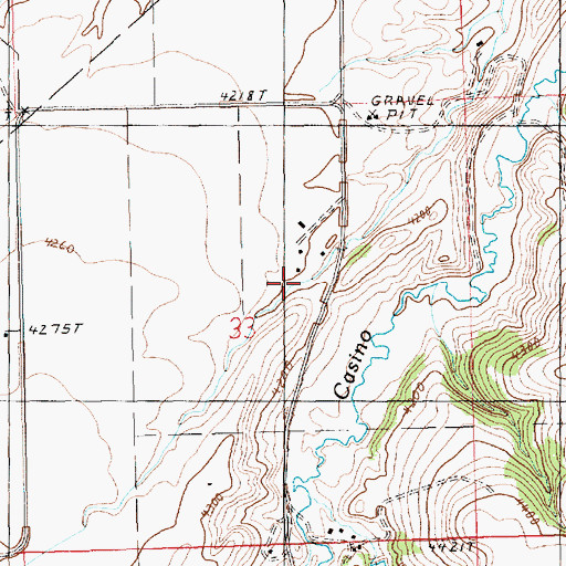 Topographic Map of 15N18E33ACBB01 Well, MT