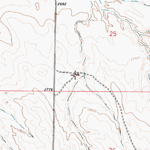 Topographic Map of 15N44E25CCAD01 Well, MT