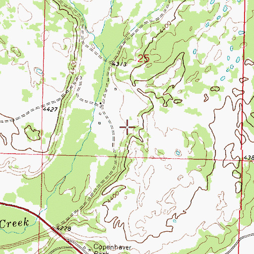 Topographic Map of 15N12W25CDAD01 Well, MT