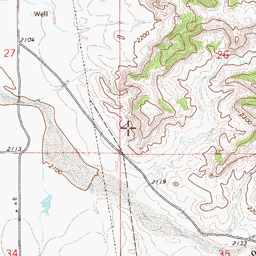 Topographic Map of 16N55E26CCC_02 Well, MT