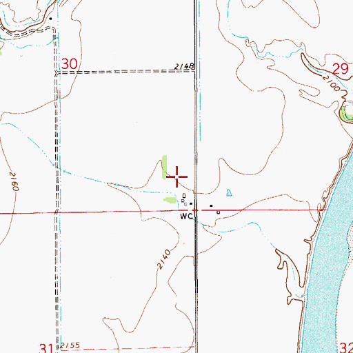 Topographic Map of 15N55E30DDC_01 Well, MT