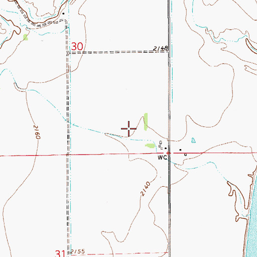 Topographic Map of 15N55E30DBA_01 Well, MT