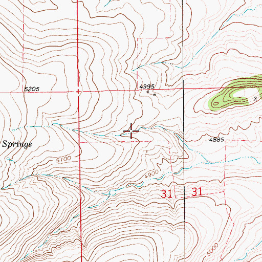 Topographic Map of 15N12E31BA__01 Spring, MT