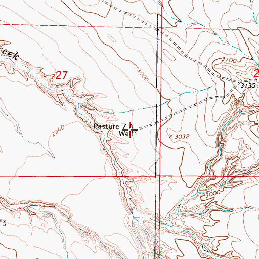 Topographic Map of 15N46E27DDAB01 Well, MT