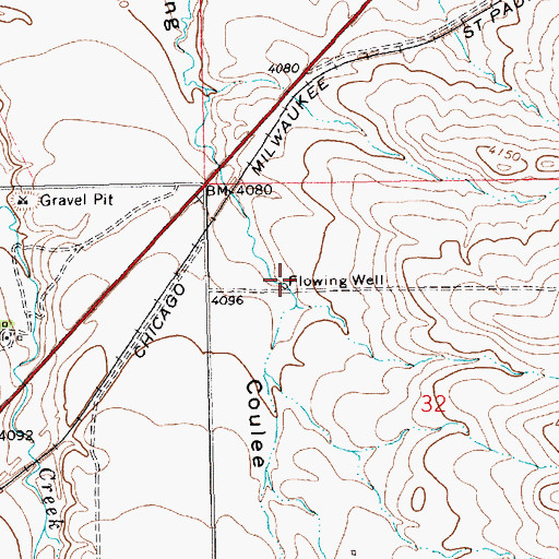Topographic Map of 15N17E32BBD_01 Well, MT