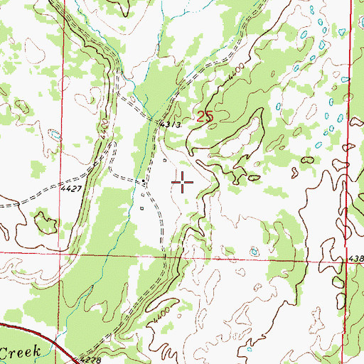 Topographic Map of 15N12W25CADD01 Well, MT