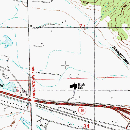 Topographic Map of 15N21W27CD__01 Well, MT