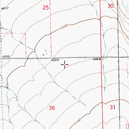 Topographic Map of 14N16E02AADC01 Well, MT
