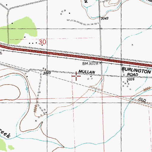 Topographic Map of 15N21W30DDBD01 Well, MT