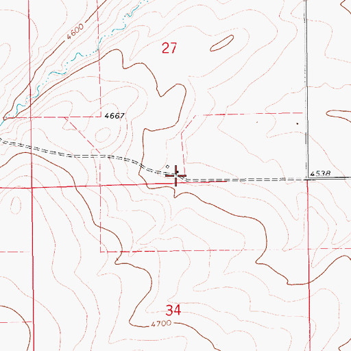 Topographic Map of 15N12E27DC__01 Well, MT