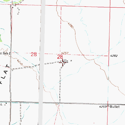 Topographic Map of 15N11W28DBBC01 Well, MT
