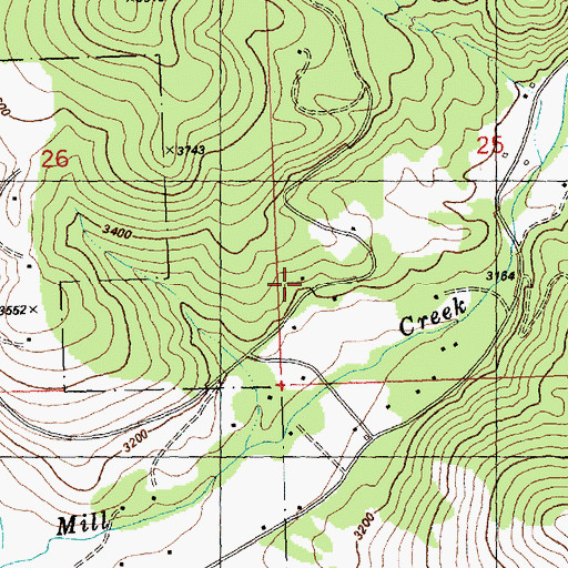 Topographic Map of 15N21W25CCBA01 Well, MT