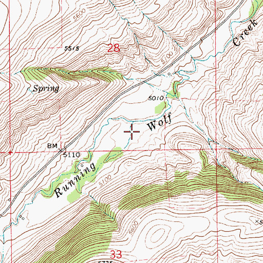 Topographic Map of 15N11E28DC__01 Spring, MT