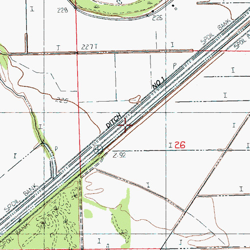Topographic Map of Ditch Number 1, AR
