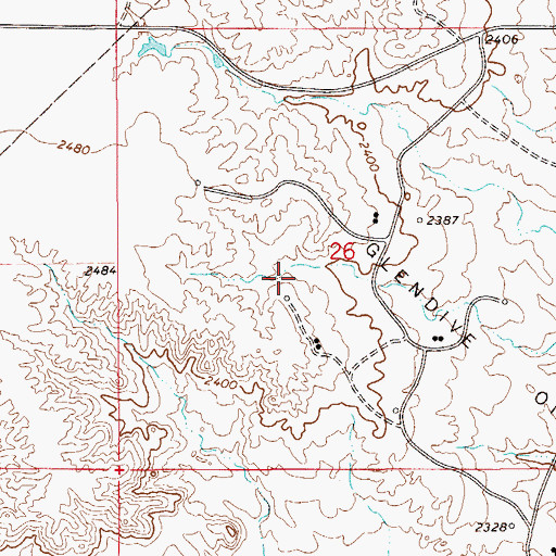 Topographic Map of 15N54E26CABD01 Well, MT