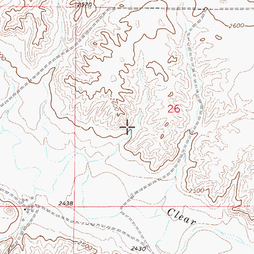 Topographic Map of 15N53E26CABC01 Well, MT
