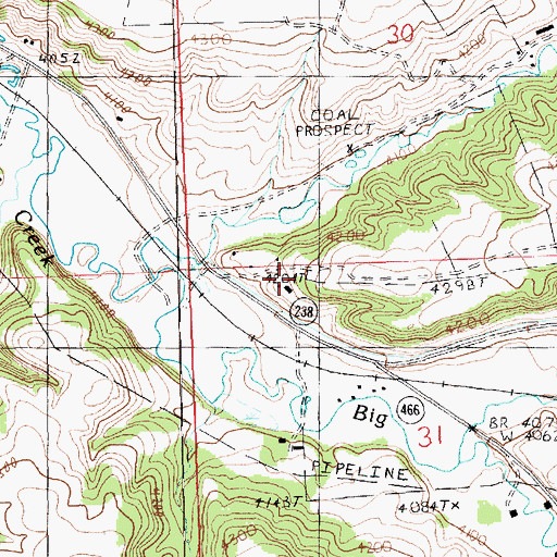 Topographic Map of 15N19E30CCDA01 Well, MT