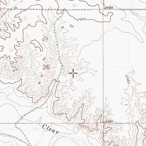Topographic Map of 15N53E26DABC01 Well, MT