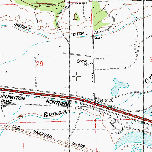 Topographic Map of 15N21W29DA__01 Well, MT