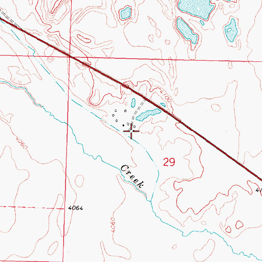 Topographic Map of 15N12W29BDBD01 Well, MT