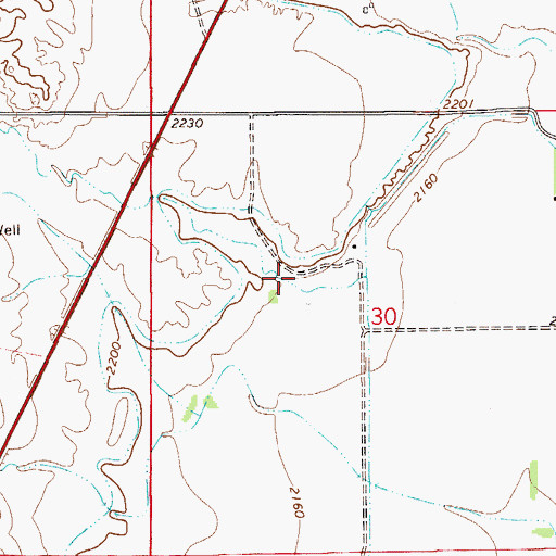 Topographic Map of 15N55E30BDC_01 Well, MT