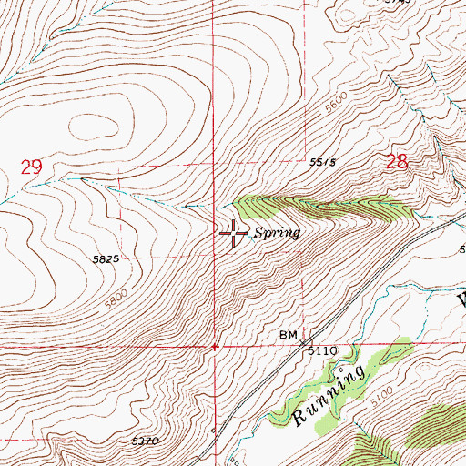 Topographic Map of 15N11E28CB__01 Spring, MT