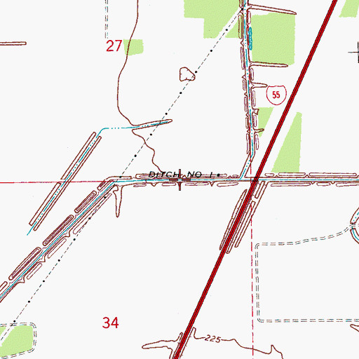Topographic Map of Ditch Number 1, AR
