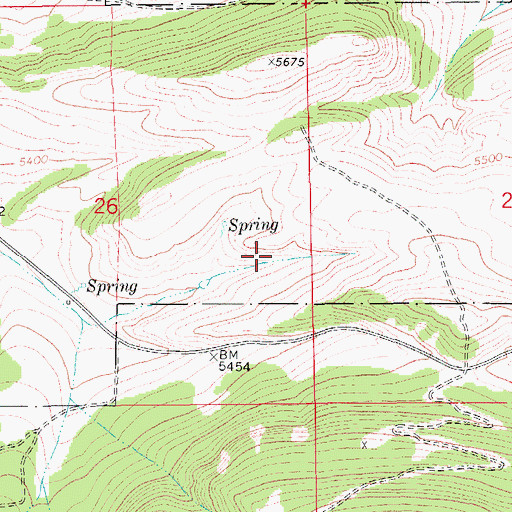 Topographic Map of 15N10E26DA__01 Spring, MT
