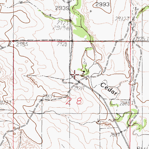 Topographic Map of 15N49E28ACBA01 Well, MT