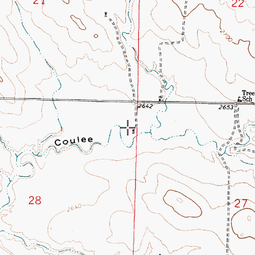 Topographic Map of 15N44E28AADA01 Well, MT