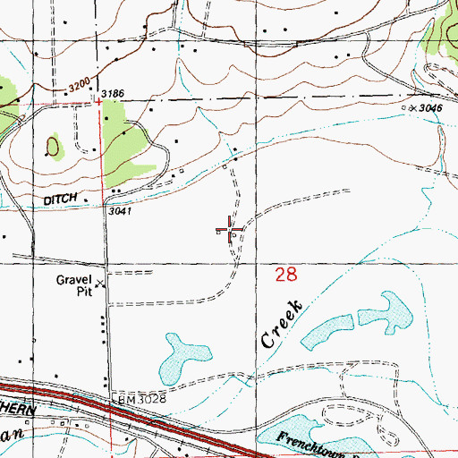 Topographic Map of 15N21W28BD__01 Well, MT