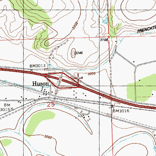 Topographic Map of 15N22W25ADBC01 Well, MT