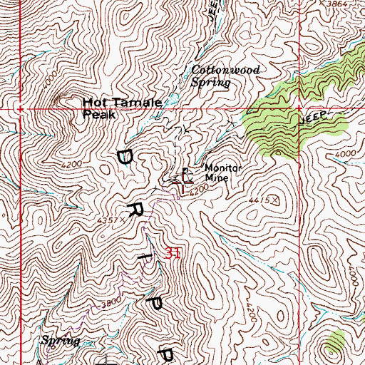 Topographic Map of Monitor Mine, AZ
