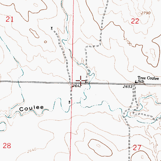 Topographic Map of 15N44E22CCCD01 Well, MT