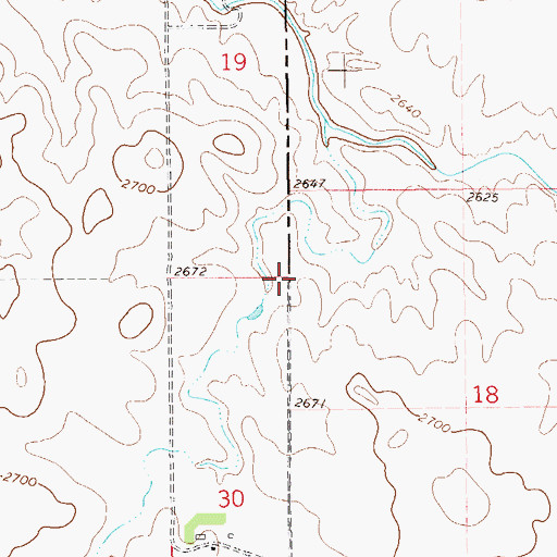 Topographic Map of 15N61E30AAA01_ Well, MT