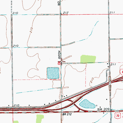Topographic Map of Ditch Number 10, AR