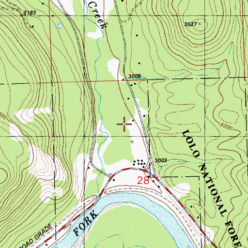 Topographic Map of 15N22W28BADC01 Well, MT