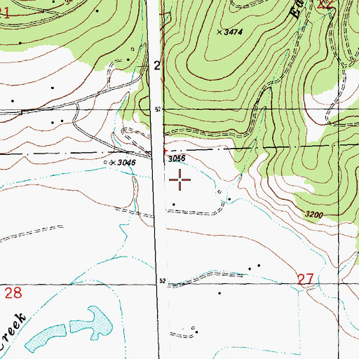Topographic Map of 15N21W27BB__01 Well, MT