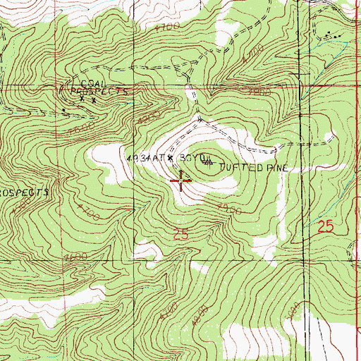 Topographic Map of 15N19E25BDAB01 Well, MT
