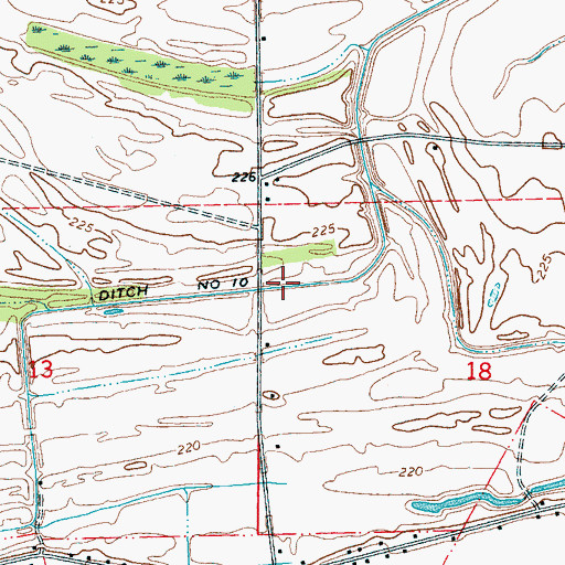 Topographic Map of Ditch Number 10, AR