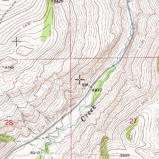 Topographic Map of 15N11E27BB__01 Spring, MT