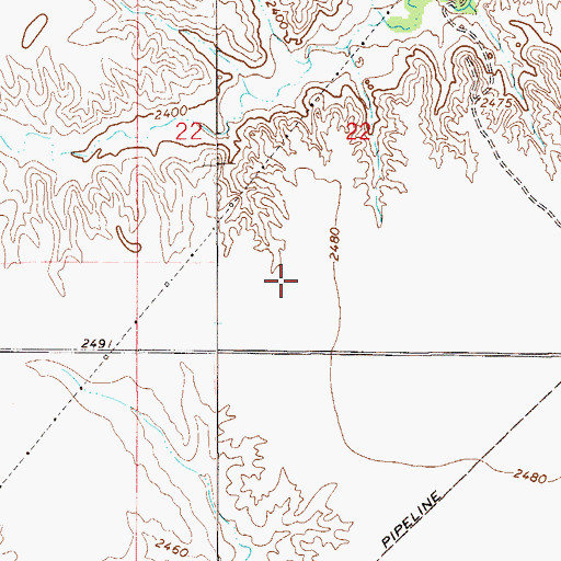 Topographic Map of 15N54E22CDBD01 Well, MT